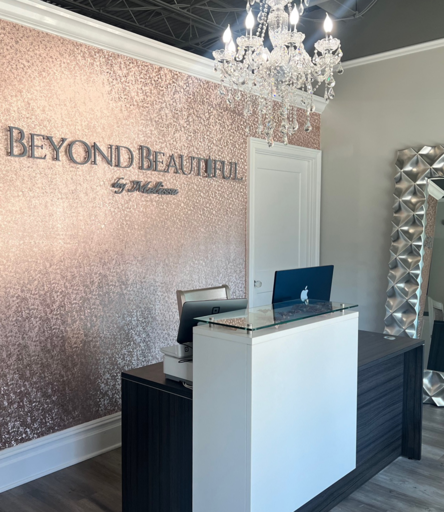 An inviting and serene treatment room at Beyond Beautiful By Melissa, reflecting the sophisticated and bespoke aesthetic services offered, including Botox, Dysport, fillers, and more.